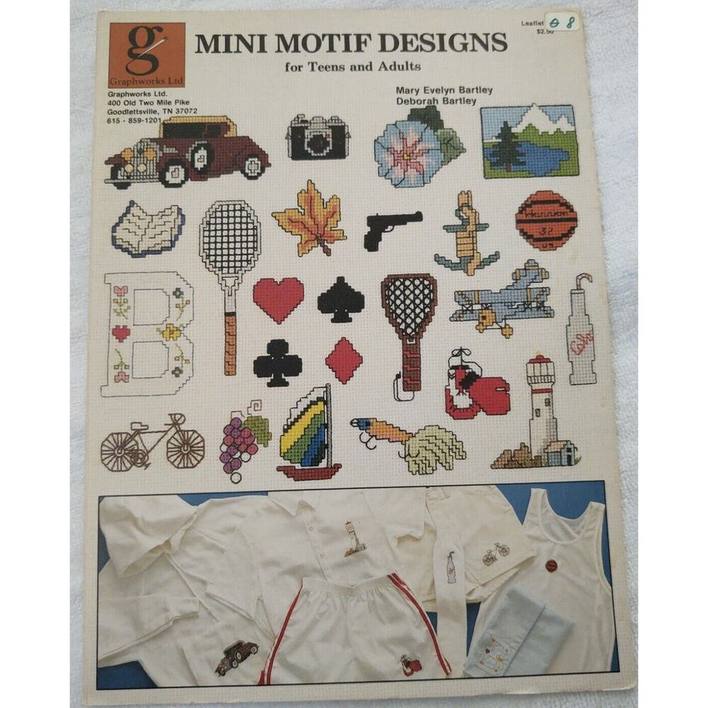 Mini Motif Designs For Teens and Adults Car, Book, Mountains, Bike, Alphabet